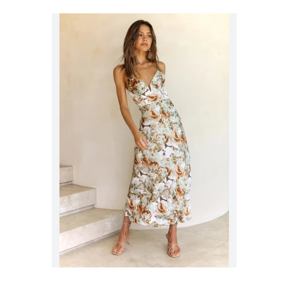 Here Comes The Sun Floral Print Midi Dress